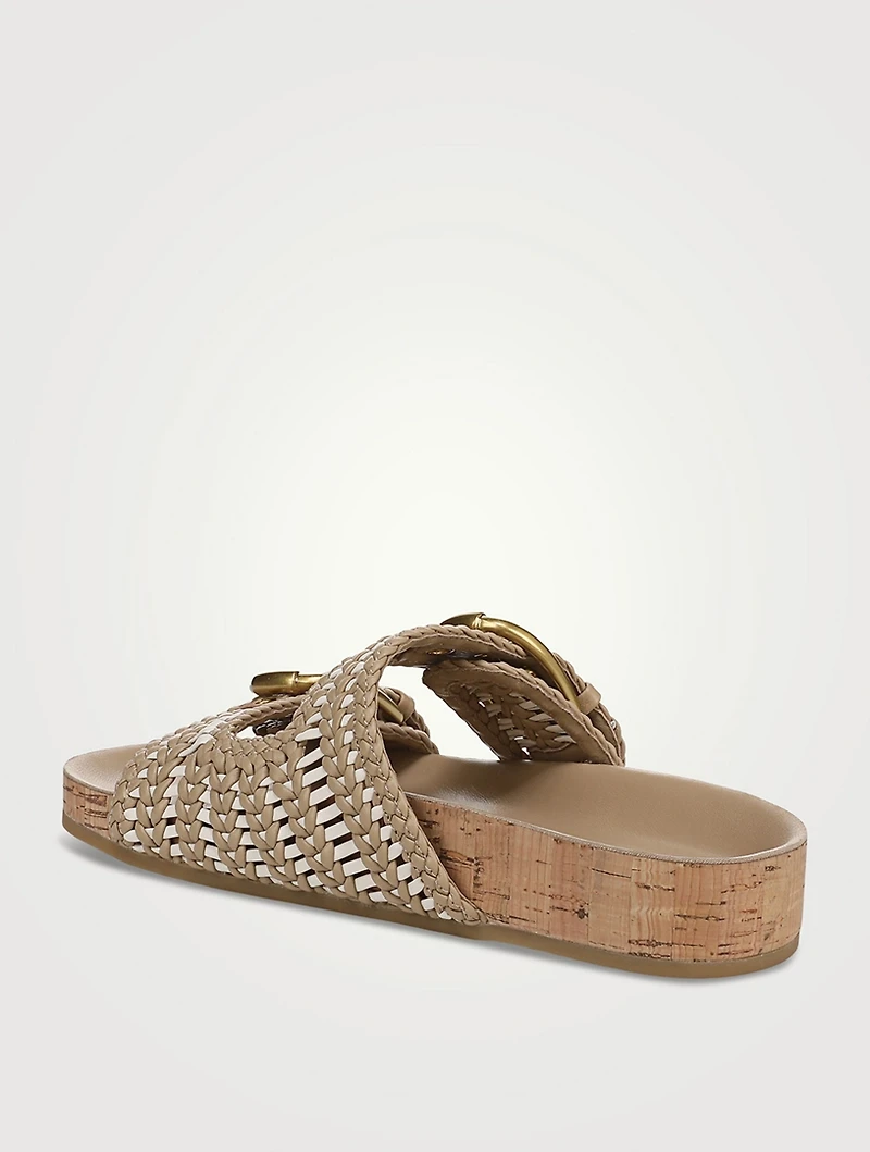 Prue Woven Leather Slide Sandals