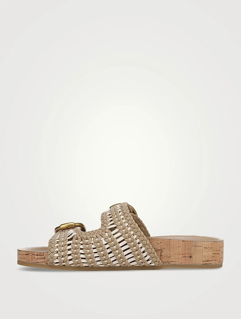 Prue Woven Leather Slide Sandals