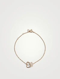 Petite Double Wulu 18K Rose Gold Link Bracelet With Diamonds
