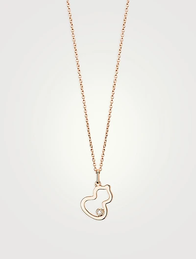 Petite Wulu 18K Rose Gold Pendant Necklace With Diamond