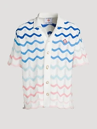 Gradient Wave Crochet Shirt