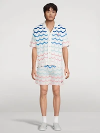 Gradient Wave Crochet Shirt
