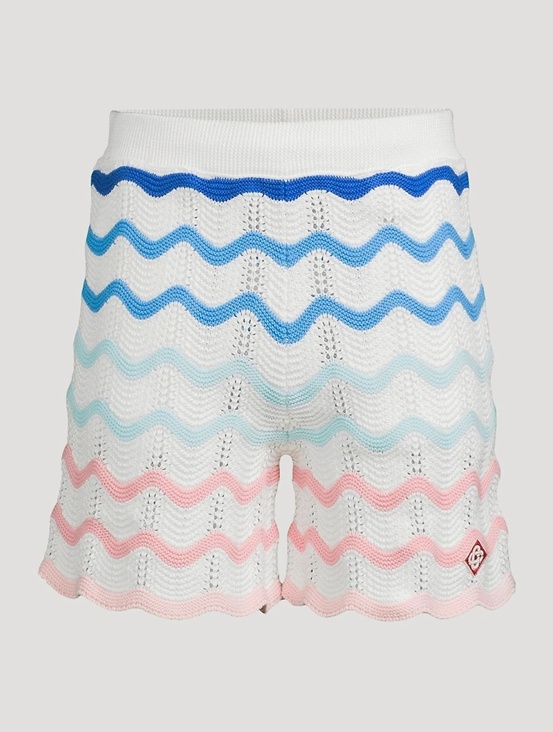 Gradient Wave Crochet Shorts