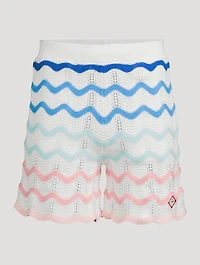 Gradient Wave Crochet Shorts