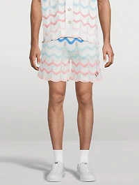 Gradient Wave Crochet Shorts