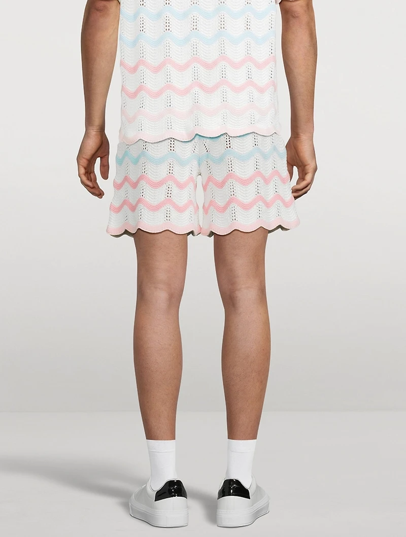 Gradient Wave Crochet Shorts