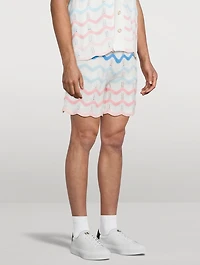 Gradient Wave Crochet Shorts