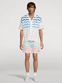 Gradient Wave Crochet Shorts