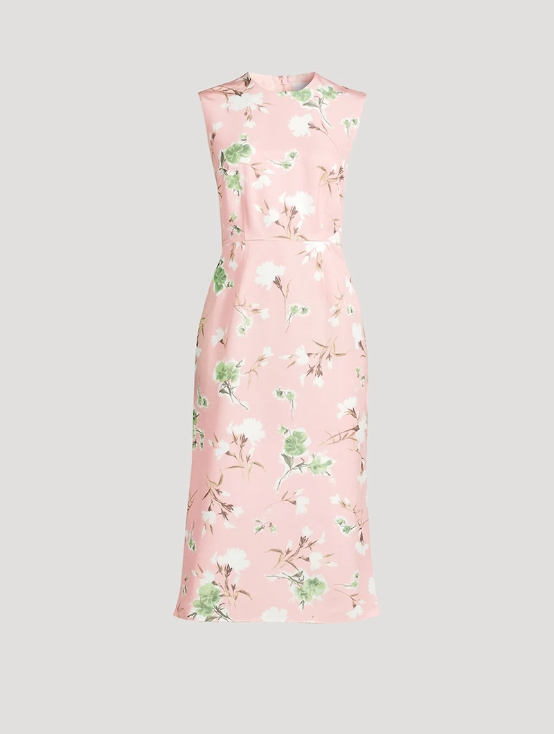 Faille Sheath Dress Floral Print