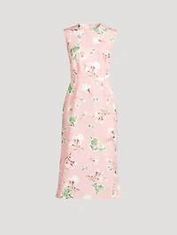 Faille Sheath Dress Floral Print