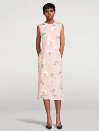 Faille Sheath Dress Floral Print