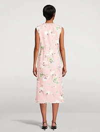 Faille Sheath Dress Floral Print