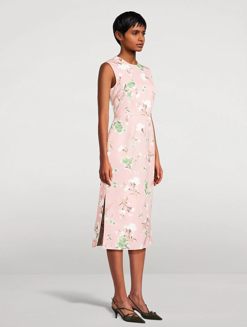 Faille Sheath Dress Floral Print