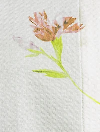 Dropped-Waist Seersucker Shirt Dress Carnation Print