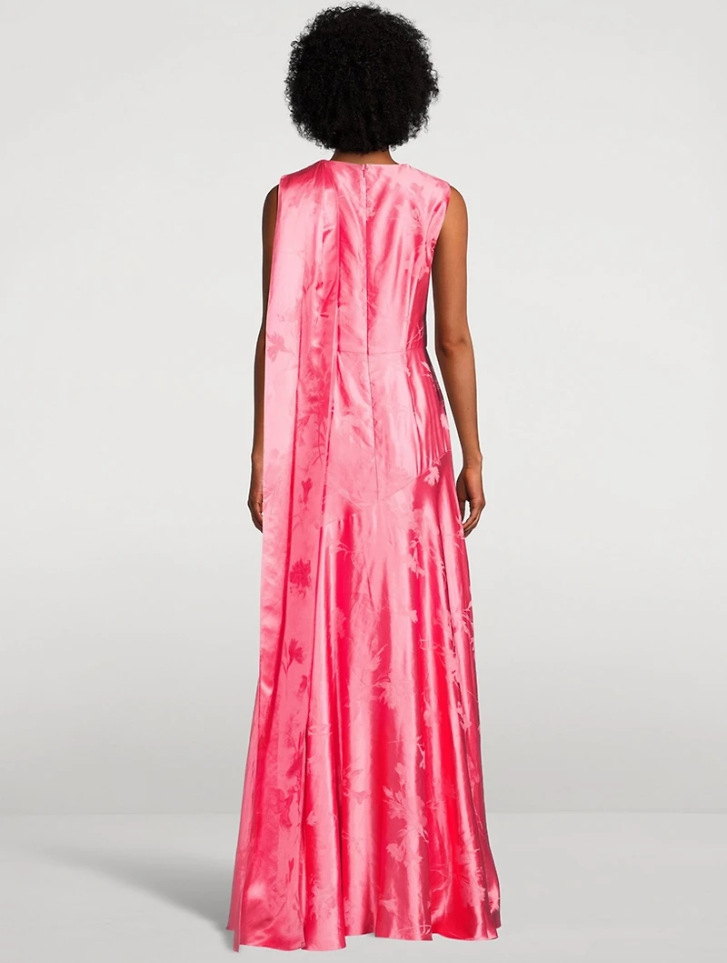 Embellished Satin Gown
