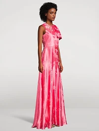 Embellished Satin Gown