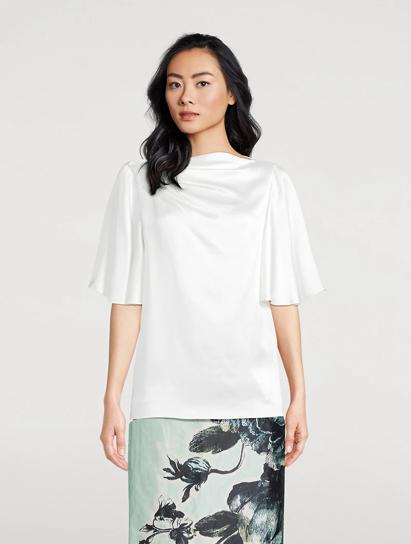 Draped Silk Blouse