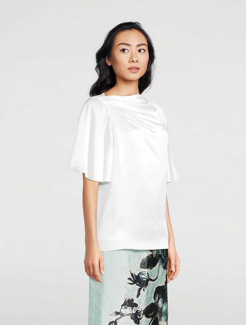 Draped Silk Blouse