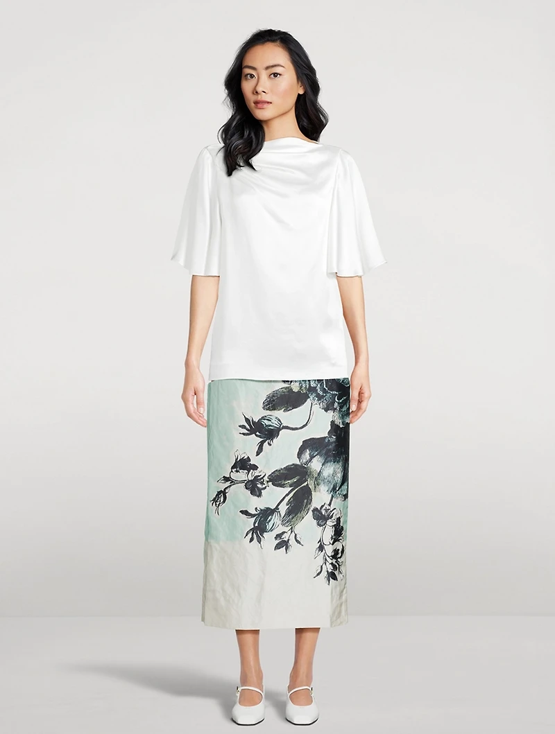Draped Silk Blouse