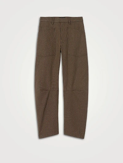 Shon Bow-Leg Jeans Stripe Print
