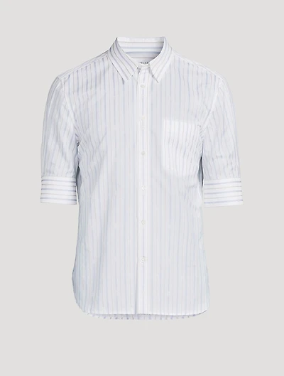 Embroidered Skull Striped Shirt
