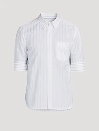 Embroidered Skull Striped Shirt