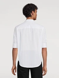 Embroidered Skull Striped Shirt