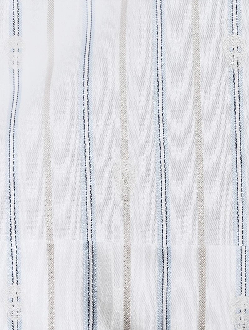Embroidered Skull Striped Shirt
