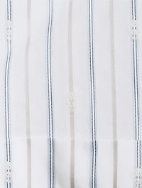 Embroidered Skull Striped Shirt