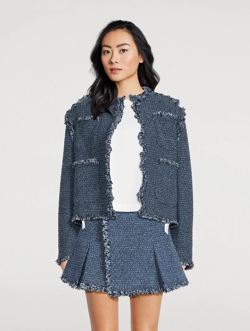 Denim And Tweed Mix Jacket
