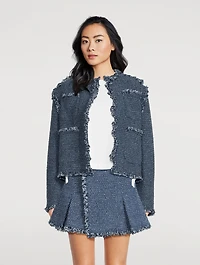 Denim And Tweed Mix Jacket