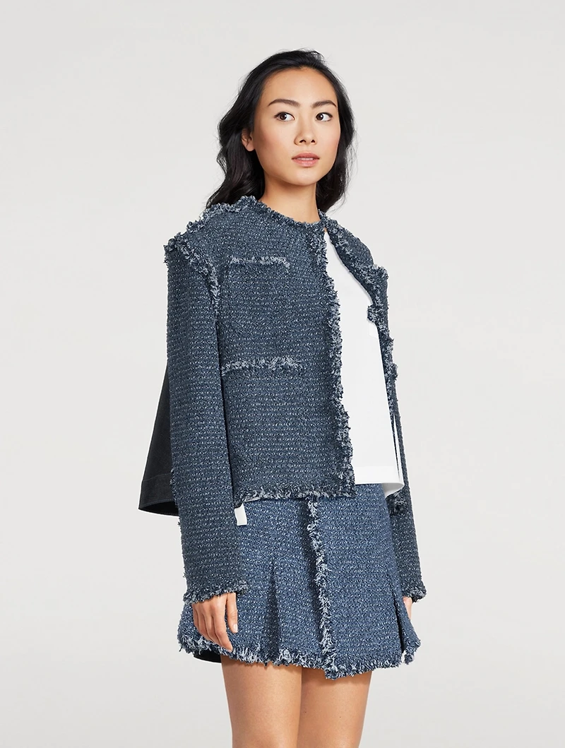 Denim And Tweed Mix Jacket