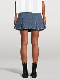 Denim And Tweed Mix Mini Skort