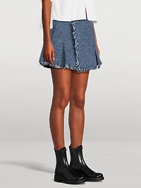 Denim And Tweed Mix Mini Skort