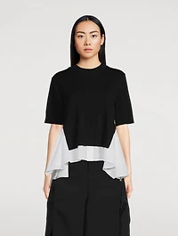 Mixed-Media Sweater With Shirt