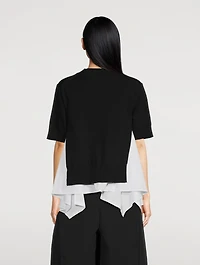 Mixed-Media Sweater With Shirt