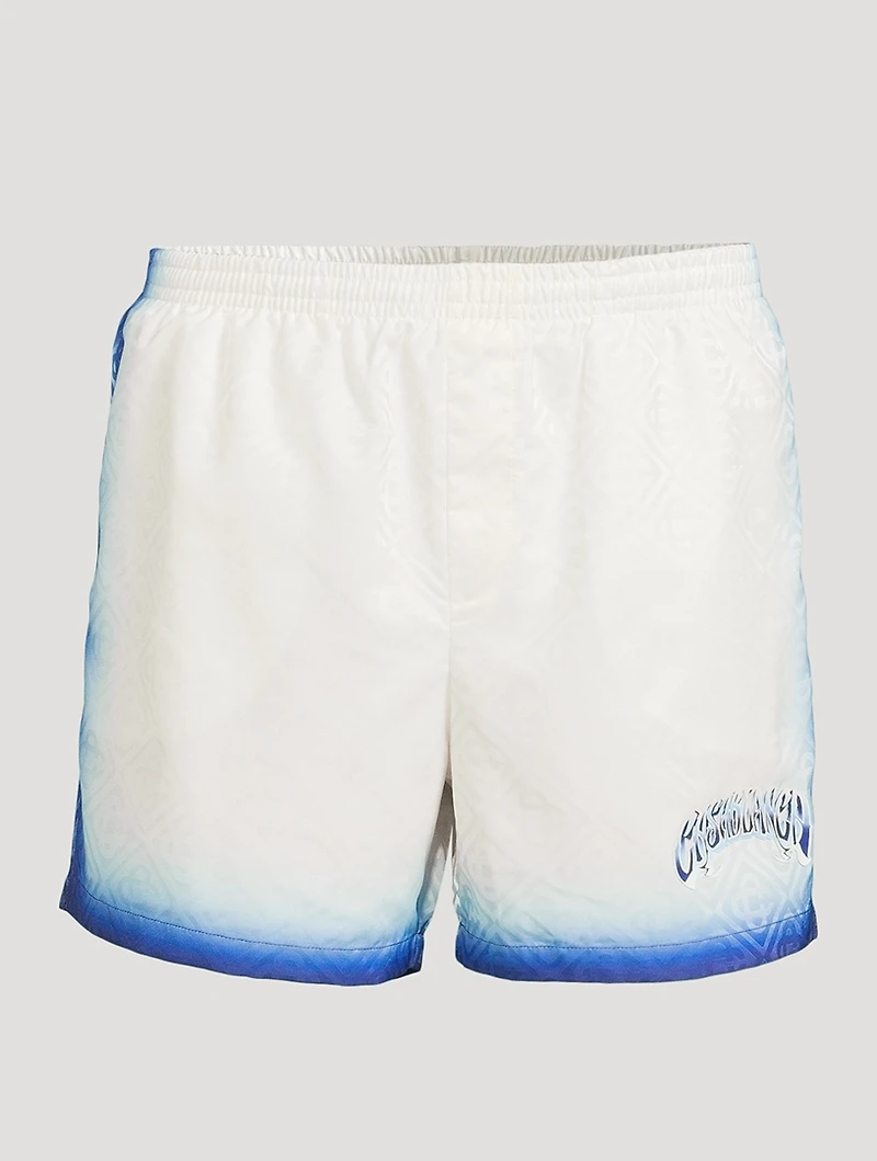 Blue Fade Monogram Swim Shorts