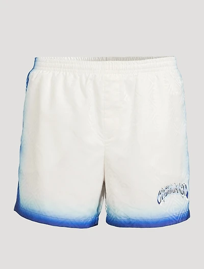Blue Fade Monogram Swim Shorts