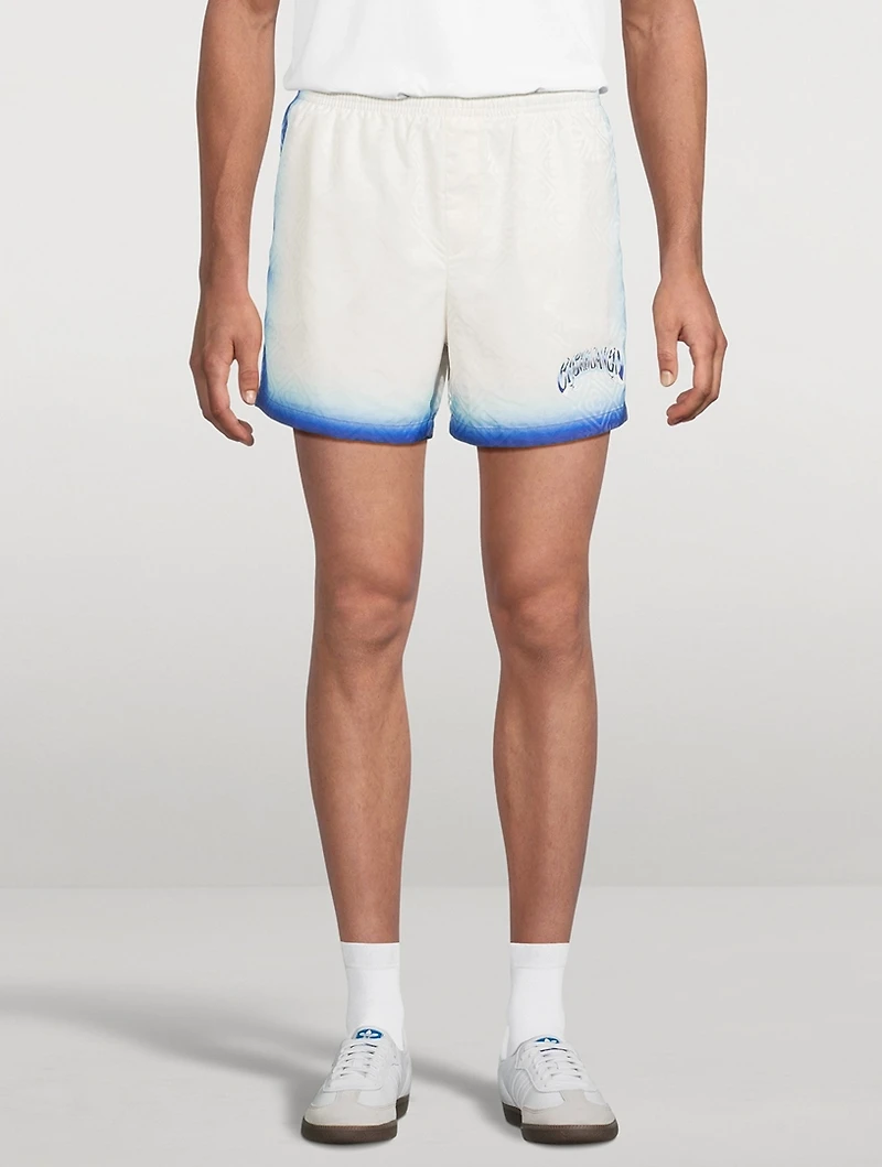Blue Fade Monogram Swim Shorts