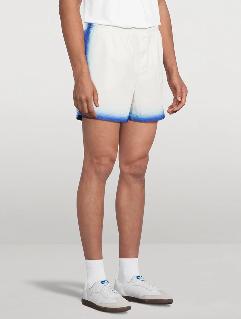 Blue Fade Monogram Swim Shorts