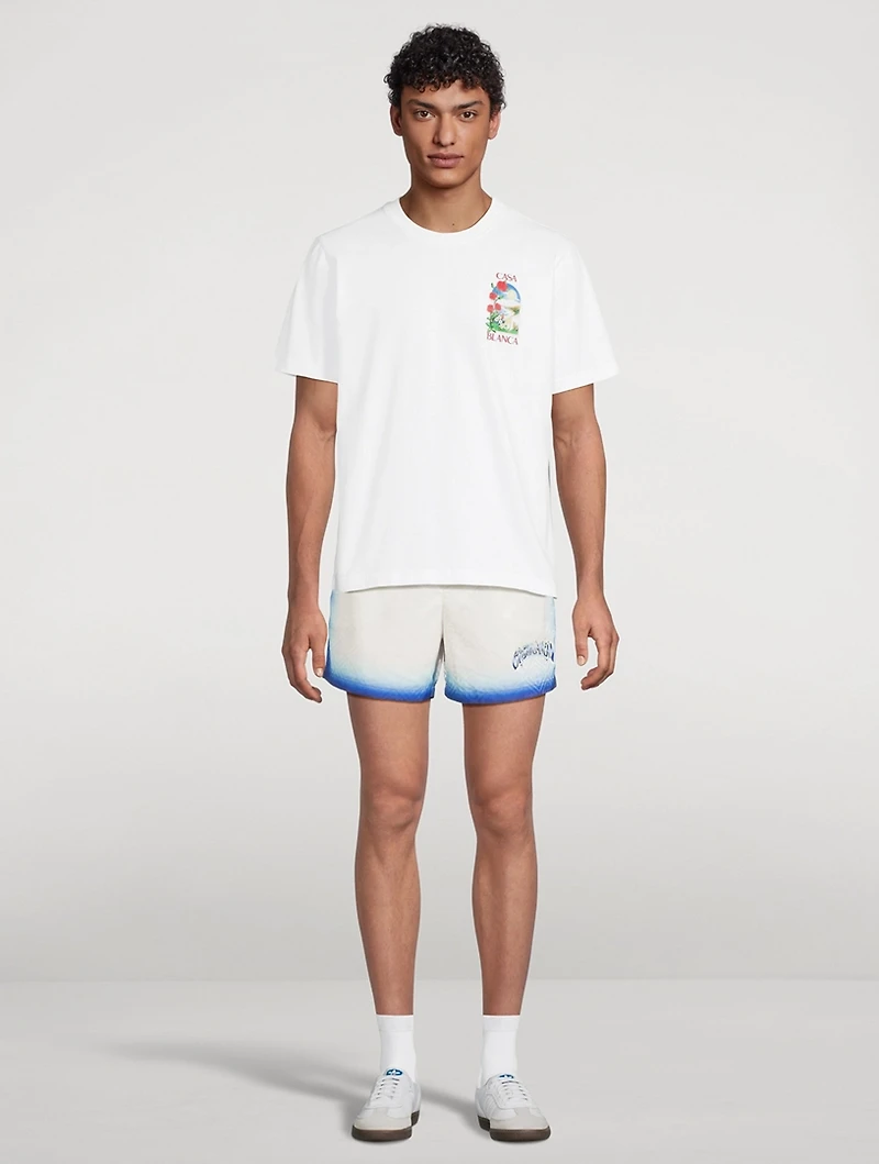 Blue Fade Monogram Swim Shorts
