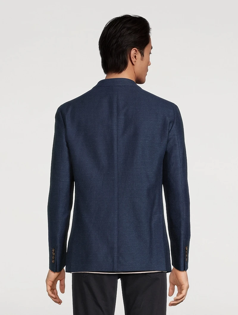 Cotton And Linen Double-Breasted Jacket