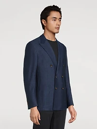 Cotton And Linen Double-Breasted Jacket