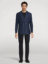 Cotton And Linen Double-Breasted Jacket