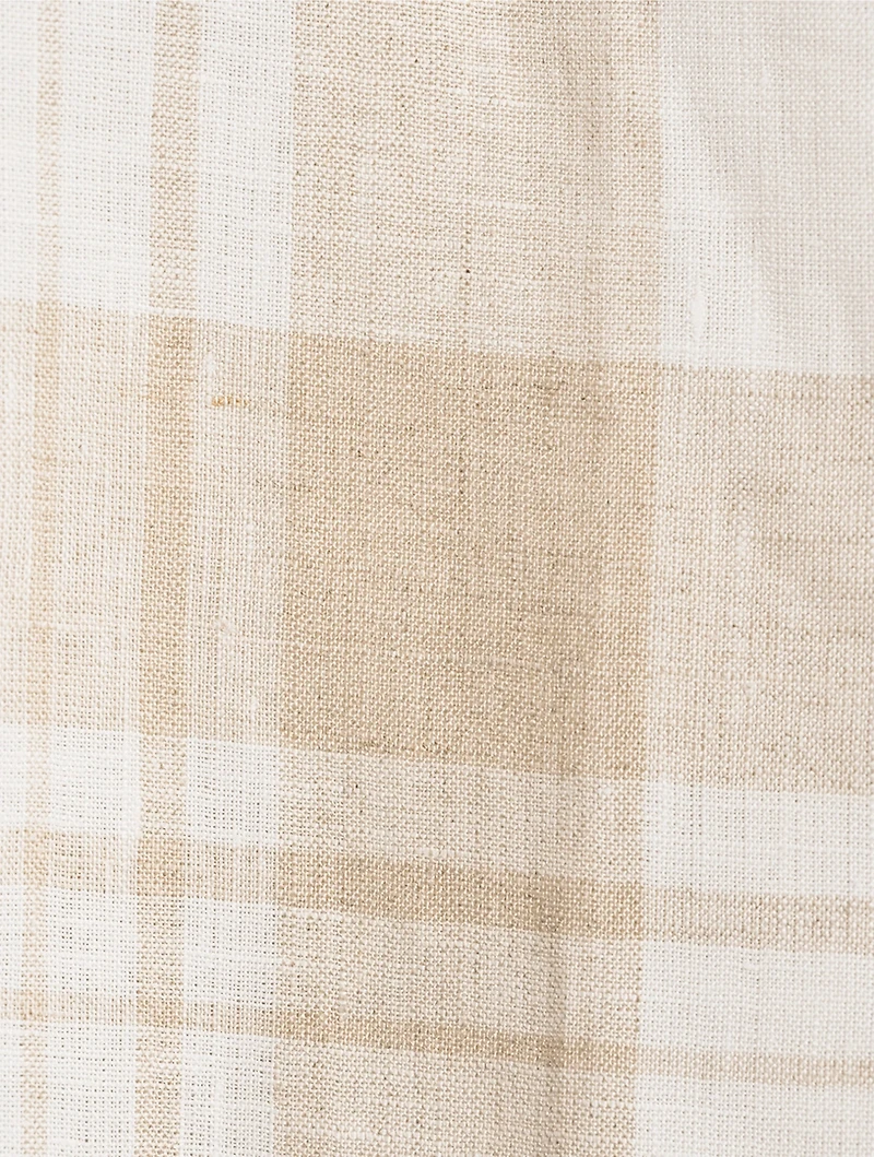 Exploded Plaid Linen Long-Sleeve Shirt