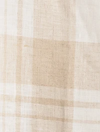 Exploded Plaid Linen Long-Sleeve Shirt