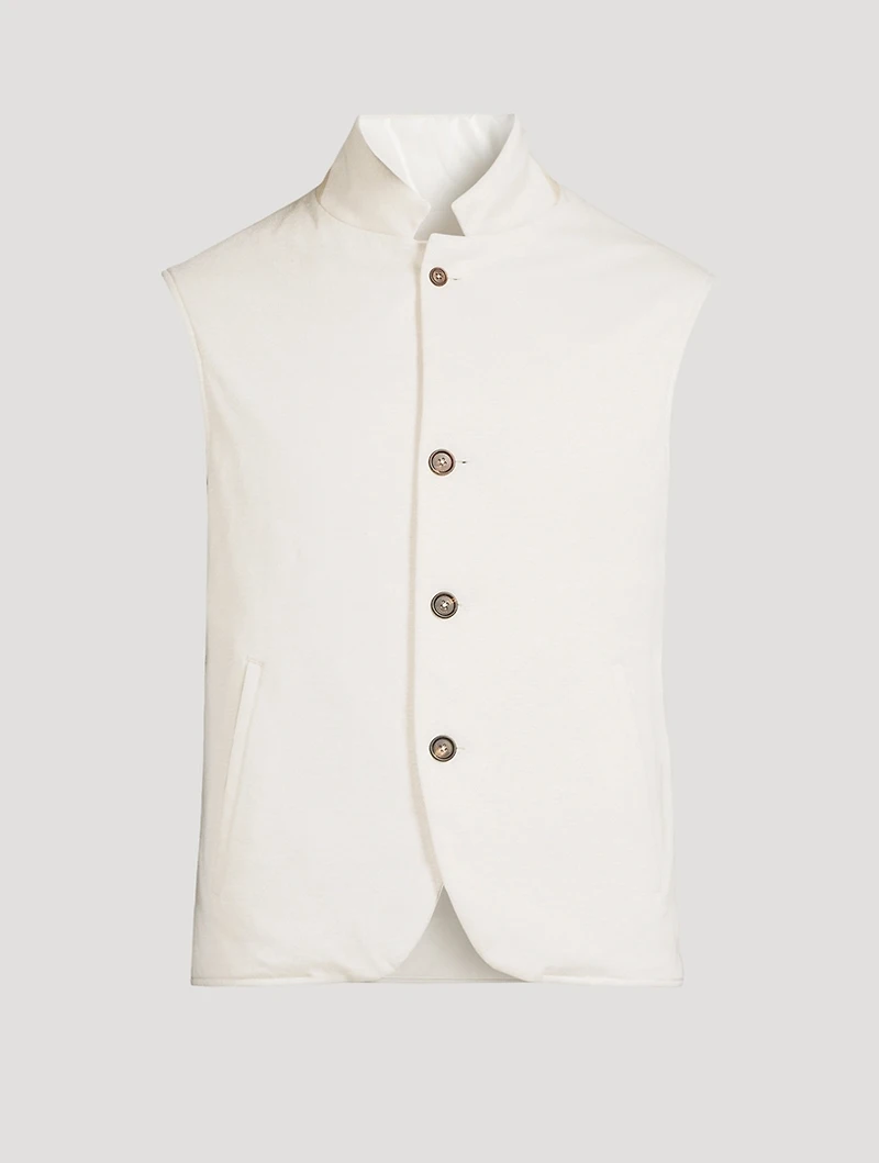 Linen And Cotton Reversible Vest