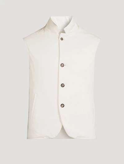 Linen And Cotton Reversible Vest