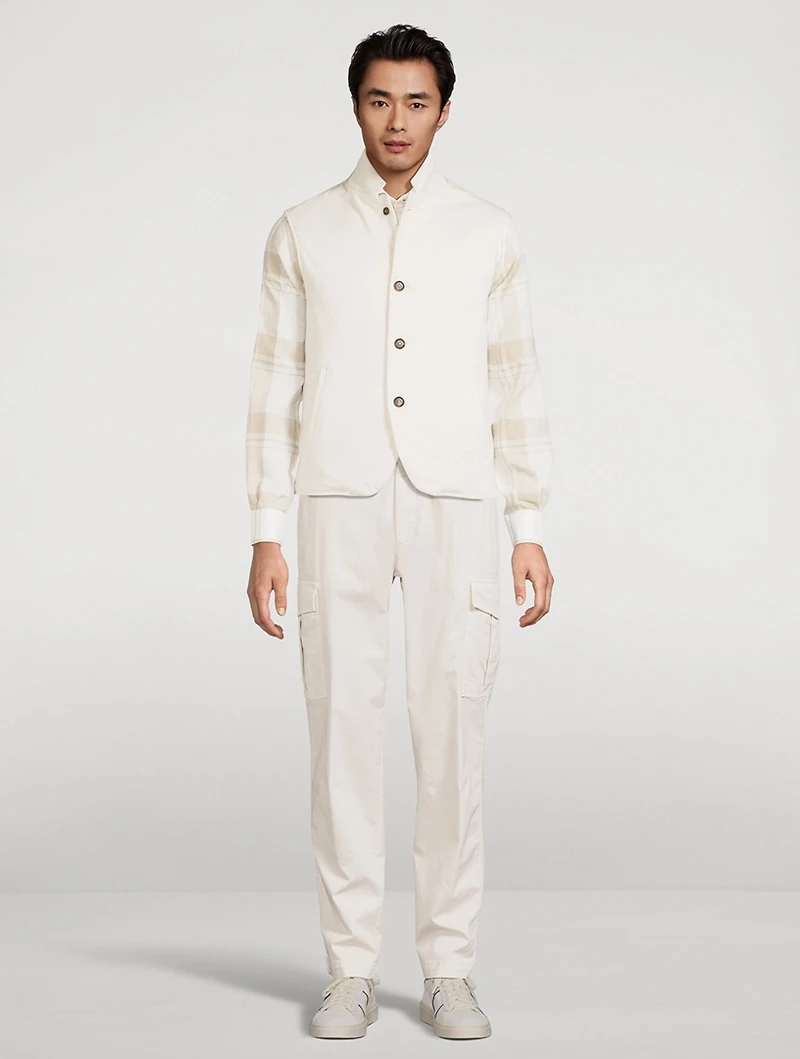 Linen And Cotton Reversible Vest