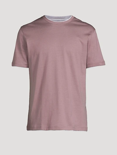 Tipped Cotton T-Shirt